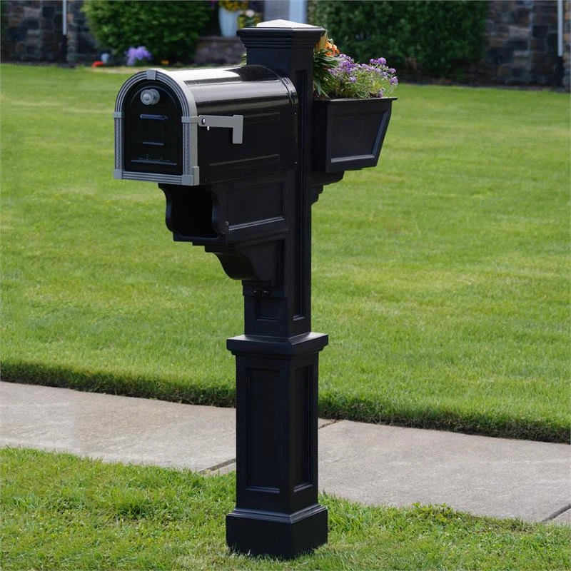Mayne - Outdoor Products Of Distinction Mayne Signature Plus Weatherproof Traditional Plastic Mail Post In Black 4 Mayne - Outdoor Products Of Distinction Mayne Signature Plus Weatherproof Traditional Plastic Mail Post In Black - Image 2