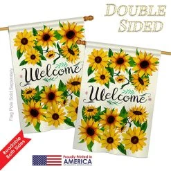 Breeze Decor Welcome Sunflowers Bouquet, Floral Decorative Vertical House Flag 28"x40" -Mayne Store d981c7e30c34e79e 5818 w800 h800 b1 p0