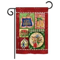 Breeze Decor Happy Holiday Gingerbread Winter, Seasonal Garden Flag 13"x18.5"