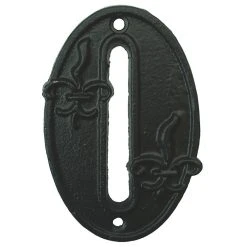 Lulu Decor Inc. Lulu Decor, Cast Iron House Number With Fleur De Lis Design, Vintage Black, 0