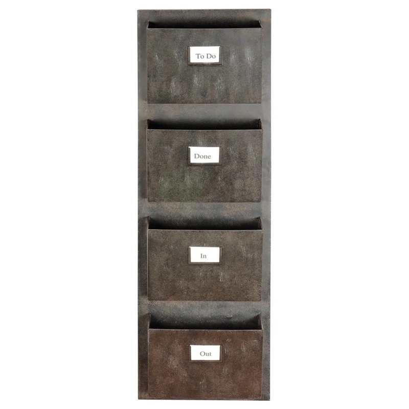 Linon Furniture Industrial Metal Four Slot Mailbox 4 Linon Furniture Industrial Metal Four Slot Mailbox - Image 2