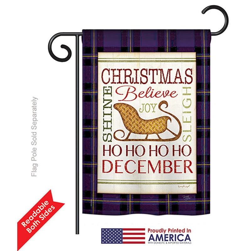Breeze Decor Believe In Joy Of Sleigh Winter, Seasonal Garden Flag 13"x18.5" 4 Breeze Decor Believe In Joy Of Sleigh Winter, Seasonal Garden Flag 13"x18.5" - Image 2