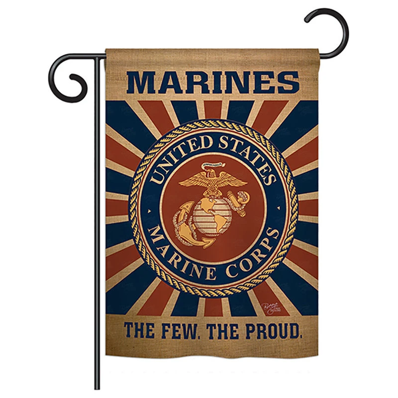 Breeze Decor Marine Corps Burlap Americana, Everyday Garden Flag 13"x18.5" 3 Breeze Decor Marine Corps Burlap Americana, Everyday Garden Flag 13"x18.5"