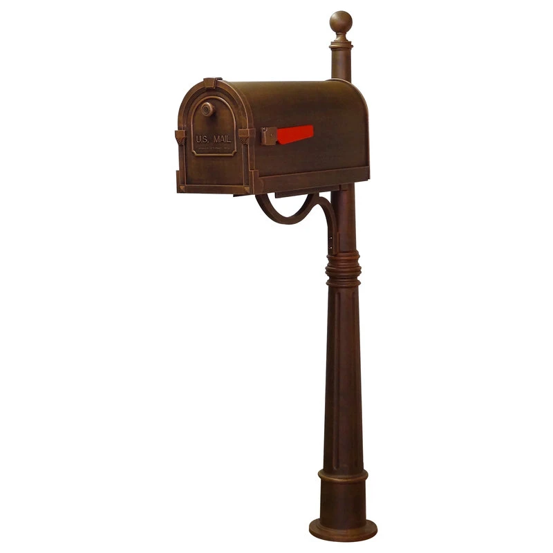 Special Lite Products Company Savannah Curbside Mailbox With Ashland Mailbox Post Unit, Copper 3 Special Lite Products Company Savannah Curbside Mailbox With Ashland Mailbox Post Unit, Copper