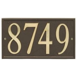 ART & ARTIFACT Custom Metal Address Plaque - Arched With Self-Stick Numerals - Bronze