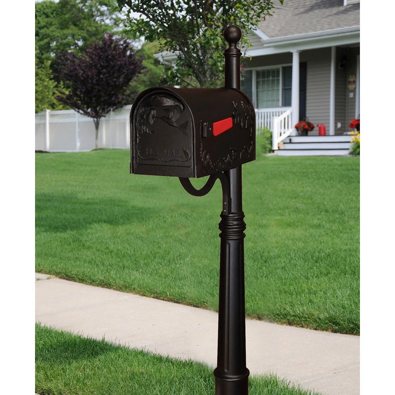 Special Lite Products Company Hummingbird Curbside Mailbox With Ashland Mailbox Post Unit, Hand Rubbed Bronze 4 Special Lite Products Company Hummingbird Curbside Mailbox With Ashland Mailbox Post Unit, Hand Rubbed Bronze - Image 2