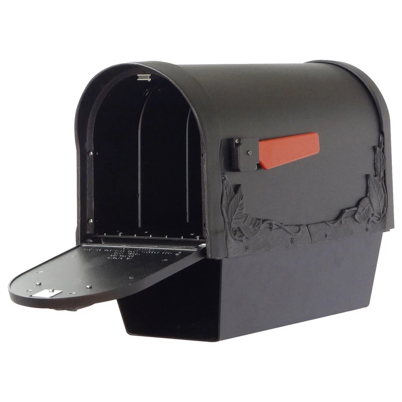 Special Lite Products Company Floral Curbside Mailbox With Paper Tube, Black 5 Special Lite Products Company Floral Curbside Mailbox With Paper Tube, Black - Image 3
