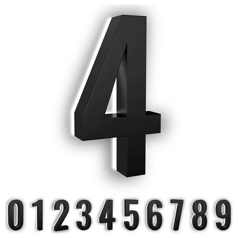 Modern Lights 5 In ABS Backlit LED Floating Address Number, Up-Scale Modern Look LumaNumbers, 3 Modern Lights 5 In ABS Backlit LED Floating Address Number, Up-Scale Modern Look LumaNumbers,