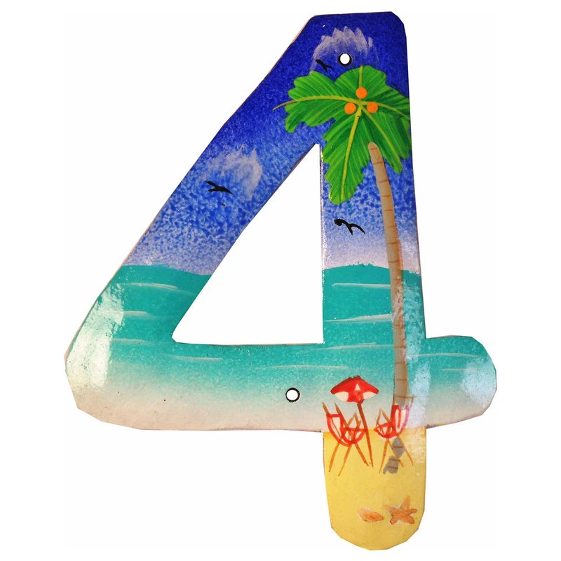 Tropical Beach House Numbers Haitian Metal Art Number 4 3 Tropical Beach House Numbers Haitian Metal Art Number 4