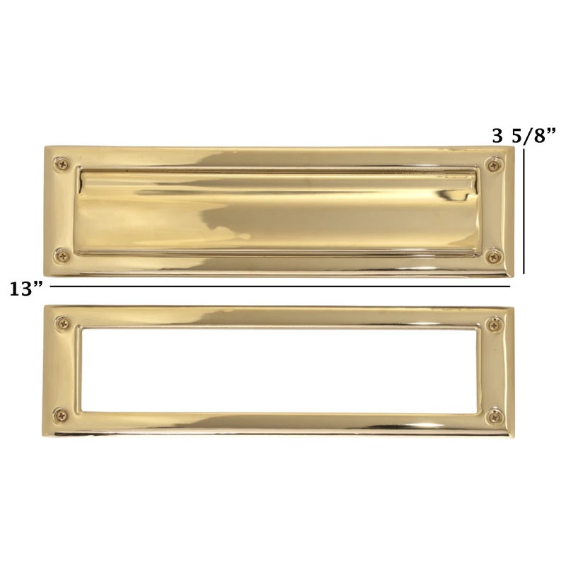 BRASS Accents, Inc. Mail Slot 3-5/8"x13", PVD Polished Brass 4 BRASS Accents, Inc. Mail Slot 3-5/8"x13", PVD Polished Brass - Image 2