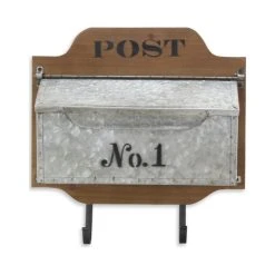 HomeRoots Furniture Wall Hanging Mailbox With Metal Hooks 10 HomeRoots Furniture Wall Hanging Mailbox With Metal Hooks -Mayne Store f9c1dab90171e570 6271 w800 h800 b1 p0