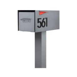 Modern Aspect Malone Post-Mounted Mailbox Optional Pole, Gray, With Numbers 7 Modern Aspect Malone Post-Mounted Mailbox Optional Pole, Gray, With Numbers -Mayne Store fa418ffb03c09a9a 2628 w800 h800 b1 p0
