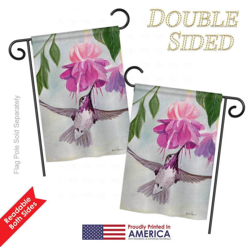 Breeze Decor Flight Of Hummingbird Garden Friends, Birds Garden Flag, 13"x18.5" 5 Breeze Decor Flight Of Hummingbird Garden Friends, Birds Garden Flag, 13"x18.5" - Image 3