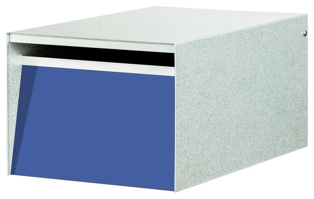 FOS Designs USA Urban Back Opening Stainless Steel Mailbox, Blue 3 FOS Designs USA Urban Back Opening Stainless Steel Mailbox, Blue