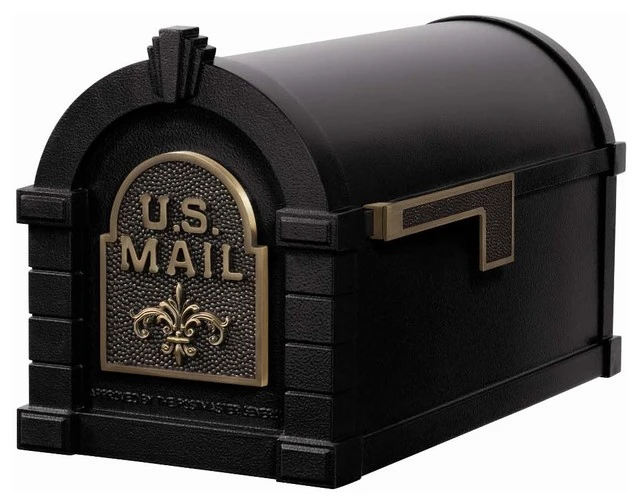 Gaines Mfg Keystone Curbside Black Mailbox, Antique Bronze, Fleur-De-Lis 3 Gaines Mfg Keystone Curbside Black Mailbox, Antique Bronze, Fleur-De-Lis
