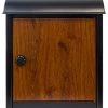 QualArc Leece Wall Mounted Mailbox With Wood Finish Door And Combo Lock, Black 1 QualArc Leece Wall Mounted Mailbox With Wood Finish Door And Combo Lock, Black -Mayne Store home design 105