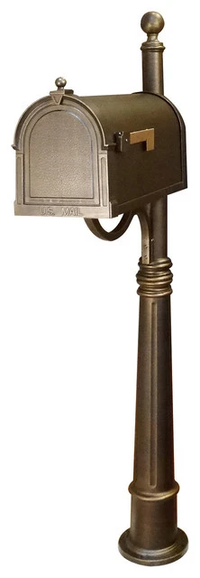 Special Lite Products Company Special Lite Berkshire Curbside Mailbox With Ashland Post, Hand Rubbed Bronze
