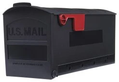 Solar Group Gibraltar GMB505B01 Patriot Series Rural Mailbox, Black, 1000 Cu-in Capacity
