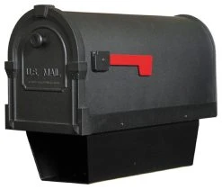 Special Lite Products Company Special Lite Products Savannah Curbside Mailbox With Paper Tube, Black