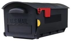 Solar Group Gibraltar GMB515B01 Patriot Large Post Mount Plastic Mailbox, Black