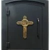 QualArc Manchester Non-Locking Column Mount Mailbox With "Decorative Cross Logo", Black 1 QualArc Manchester Non-Locking Column Mount Mailbox With "Decorative Cross Logo", Black -Mayne Store home design 12