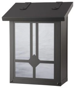 Americas Finest Raymond Wall Mount Mailbox With Wispy White Glass, Texturedblkwhite