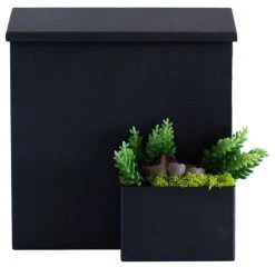 Modern Aspect Greetings Wall Mounted Mailbox W/ House Numbers, Lock Included, Outgoing Flag, Black, Without Numbers