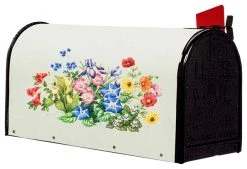 Blue Grass Woods Bacova Fiberglass Wrapped Mailbox, Wildflowers