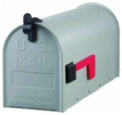 Solar Group Gibraltar ST100000 Grayson Galvanized-Steel Rural Mailbox, Standard Size, Gray