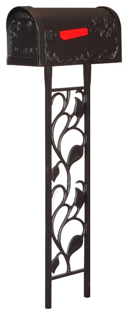 Special Lite Products Company Floral Mailbox Post, Black 3 Special Lite Products Company Floral Mailbox Post, Black