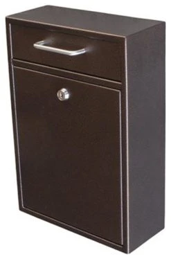 Prime Mailboxes Mail Boss Epoch Wall Mount Locking Security Drop Box, Bronze