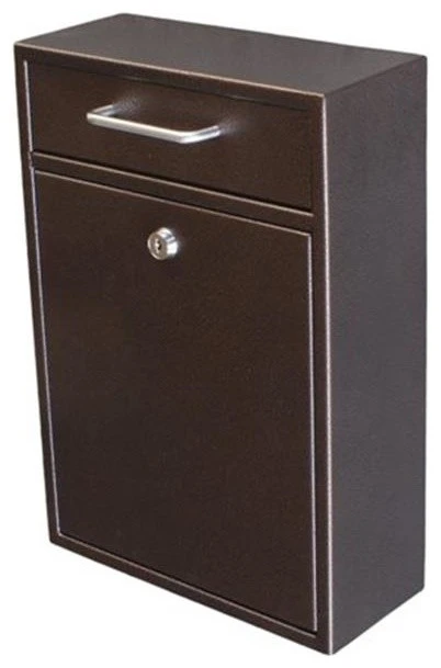 Prime Mailboxes Mail Boss Epoch Wall Mount Locking Security Drop Box, Bronze 3 Prime Mailboxes Mail Boss Epoch Wall Mount Locking Security Drop Box, Bronze