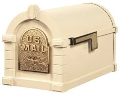 Gaines Mfg Keytone Series Mailbox, Almond, Almond/Polished Brass, Eagle