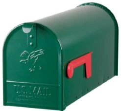 Solar Group Gibraltar E1100G00 Elite Post Mount Rural Mailbox, Standard Size T1, Green
