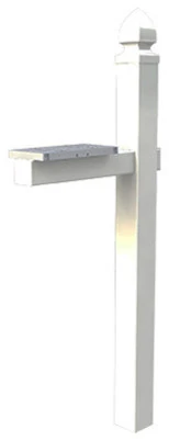 Solar Group Gibraltar WP000W01 Whitley Deluxe Decorative Mailbox Post, White