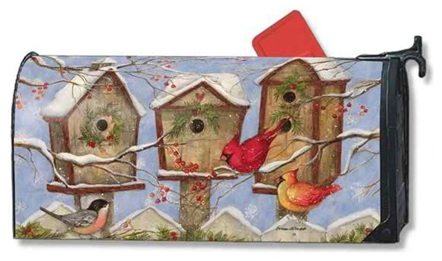 Studio M By Magnet Works Christmas Birdhouse MailWraps Magnetic Mailbox Cover 3 Studio M By Magnet Works Christmas Birdhouse MailWraps Magnetic Mailbox Cover
