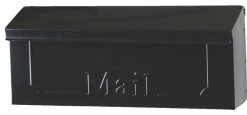 Solar Group Gibraltar THHB0001 Horizontal Wall Mount Mailbox, Galvanized Steel, Black
