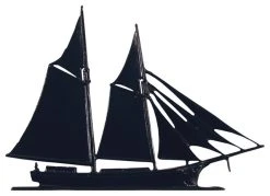 Whitehall Products 12 1/4"W X 9"H Schooner Mailbox Ornament, Black