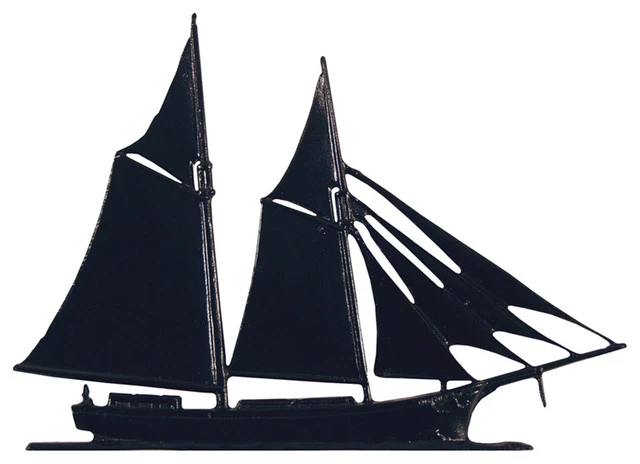 Whitehall Products 12 1/4"W X 9"H Schooner Mailbox Ornament, Black 3 Whitehall Products 12 1/4"W X 9"H Schooner Mailbox Ornament, Black