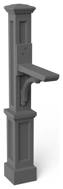 Mayne Newport Plus Mailbox Post, Graphite Grey