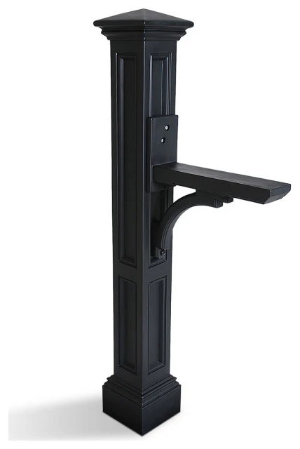 Mayne - Outdoor Products Of Distinction 8 1/2"W X 25 1/2"D X 58"H Charleston Mailbox Post, Black 2 Mayne - Outdoor Products Of Distinction 8 1/2"W X 25 1/2"D X 58"H Charleston Mailbox Post, Black