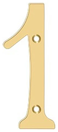 Deltana RN6-1 6" Numbers, Solid Brass, Lifetime Brass