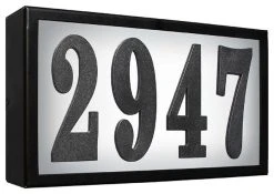 QualArc Serrano Standard Lighted Address Plaque W/LED Lights "Do It Yourself Kit", Black