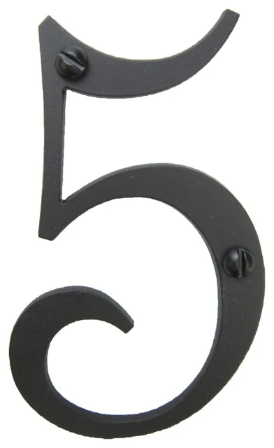 Bushere & Son Iron Studio Inc. Classic Smooth Spanish Style Address Numbers, Black, 5 3 Bushere & Son Iron Studio Inc. Classic Smooth Spanish Style Address Numbers, Black, 5