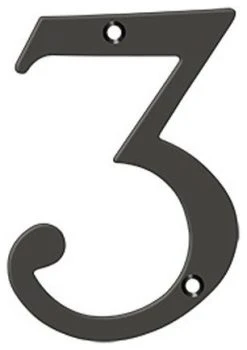 Deltana RN6-3U10B 6" Numbers, Solid Brass, Oil Rubbed Bronze