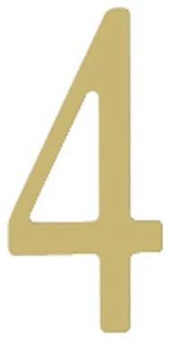 Special Lite Products Company 3" Brass Self Adhesive Address, Number 4