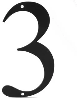 Timeless Wrought Iron Black 6" Wrought Iron House Number, 3