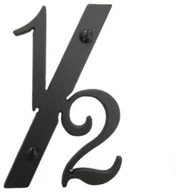 Bushere & Son Iron Studio Inc. Classic Smooth Spanish Style Address Numbers, Black, 1/2