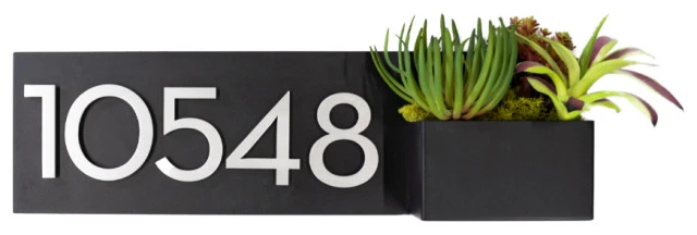 Modern Aspect Vista View House Number Plaque, 24"W X 7"H, Black, With Numbers 3 Modern Aspect Vista View House Number Plaque, 24"W X 7"H, Black, With Numbers