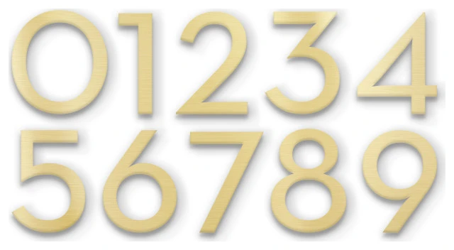Modern Aspect Magnetic Address Number, Brass 3 Modern Aspect Magnetic Address Number, Brass
